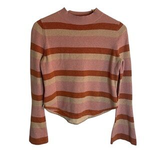 StyleStalker Rachelle Knit flared sweater mock neck retro size Small